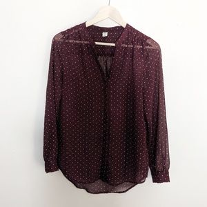 Old Navy XS Maroon Sheer Blouse